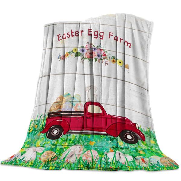 rabbits eggs farm plank grain throw blanket sofa bed throw blanket kid warm for beds coral fleece fabric