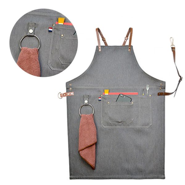 2018 senior denim cowboy bbq apron bib leather straps kitchen apron for women men barber cooking restaurant waitress print
2018 senior denim cowboy bbq apron bib leather straps kitchen apron for women men barber cooking restaurant waitress print