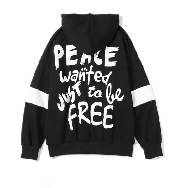 2019 new products street cool back lettered bandage cloth design men and women couples loose-fit casual long sleeve hoodie, Black
2019 new products street cool back lettered bandage cloth design men and women couples loose-fit casual long sleeve hoodie, Black