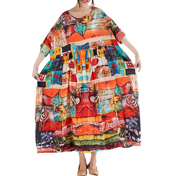 fashion plus size women loose dress graffiti printed o neck raglan short sleeve summer dress female baggy oversized long, Black;gray
fashion plus size women loose dress graffiti printed o neck raglan short sleeve summer dress female baggy oversized long, Black;gray