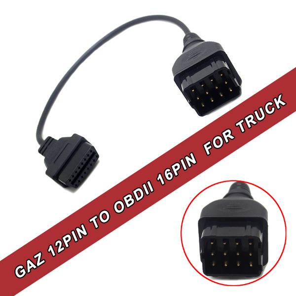 

gaz 12 pin 12pin male to obd obd2 obdii dlc 16 pin 16pin female car diagnostic tool adapter converter cable