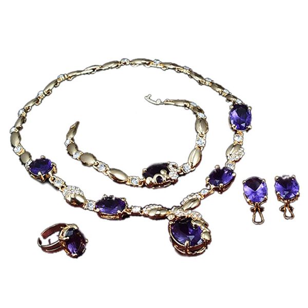 necklace earring bracelet ring party dress wedding delicate women jewelry set purple gem stone pendant bridal jewelry sets, Silver
necklace earring bracelet ring party dress wedding delicate women jewelry set purple gem stone pendant bridal jewelry sets, Silver