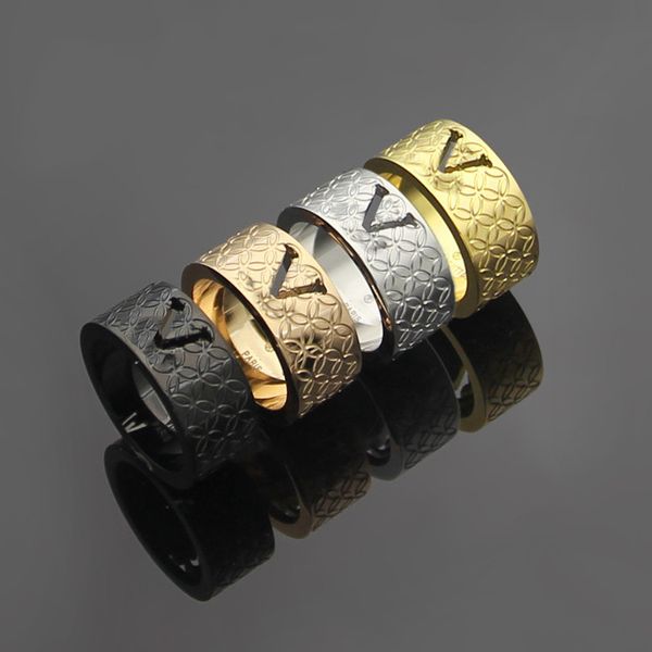 0.9 wide black hollow v letter ring suitable for couple's classic clover jewelry
0.9 wide black hollow v letter ring suitable for couple's classic clover jewelry