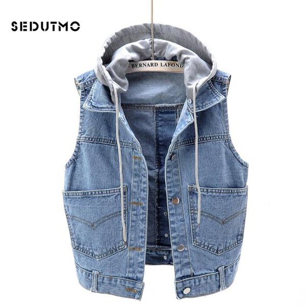 sedutmo summer plus size 5xl denim vest women streetwear hooded jacket autumn slim coat vintage waistcoat basic outerwear ed784, Black;white
sedutmo summer plus size 5xl denim vest women streetwear hooded jacket autumn slim coat vintage waistcoat basic outerwear ed784, Black;white