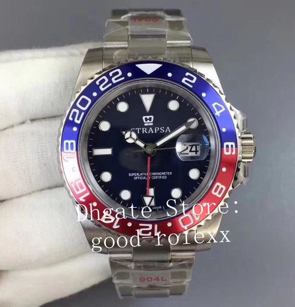 new products red blue ceramic bezel gm factory watch men's automatic eta 2836 master men 904l steel perpetual gmt ii pepsi 126719 watch, Slivery;brown
new products red blue ceramic bezel gm factory watch men's automatic eta 2836 master men 904l steel perpetual gmt ii pepsi 126719 watch, Slivery;brown