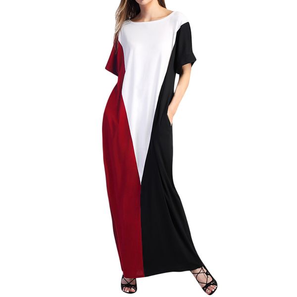 2018 dress female new fashion womenshort sleeve pocket patchwork long loose evening party dress beach vestidos, Black;gray
2018 dress female new fashion womenshort sleeve pocket patchwork long loose evening party dress beach vestidos, Black;gray