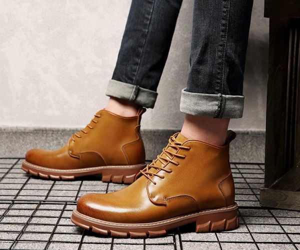 male martin boots fashion soft leather lace-up platform shoes breathable men winter low heel booties black brown color 
male martin boots fashion soft leather lace-up platform shoes breathable men winter low heel booties black brown color