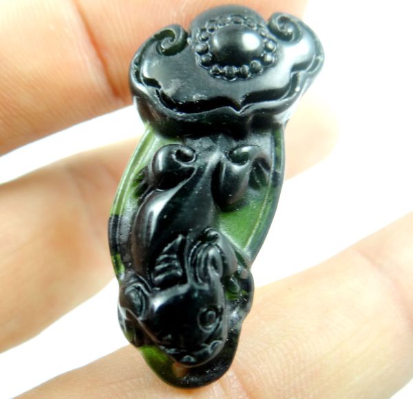 37*19wholesale natural chinese black green stone hand-carved statue of ful amulet pendant necklace jewelry making, Silver
37*19wholesale natural chinese black green stone hand-carved statue of ful amulet pendant necklace jewelry making, Silver