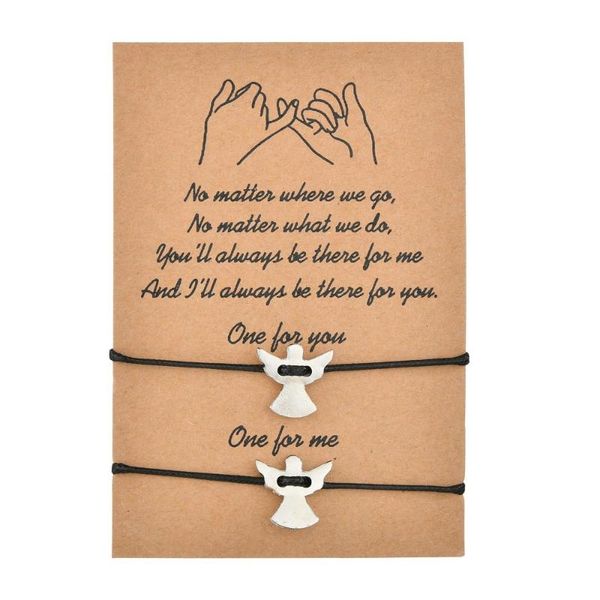 charm adjustable string lucky friendship angel bracelets for women girls 2 pcs/set handmade birthday gift bff jewelry 2020, Golden;silver
charm adjustable string lucky friendship angel bracelets for women girls 2 pcs/set handmade birthday gift bff jewelry 2020, Golden;silver