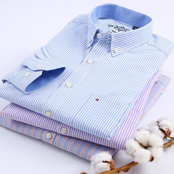 men's long sleeve contrast plaid/striped oxford dress shirt with left chest pocket male casual regular-fit buttoned down shirts, White;black
men's long sleeve contrast plaid/striped oxford dress shirt with left chest pocket male casual regular-fit buttoned down shirts, White;black