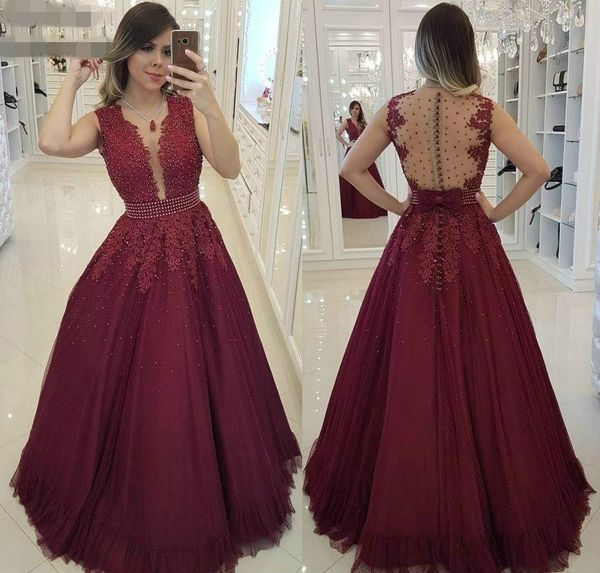 2020 long dark red prom dress burgundy backless sleeveless evening party gown custom made plus size prom dress elegant ballgown, Black;red
2020 long dark red prom dress burgundy backless sleeveless evening party gown custom made plus size prom dress elegant ballgown, Black;red
