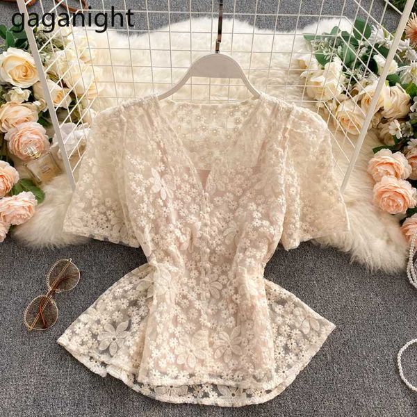 gaganight blusas femininas elegant summer vintage embroidery v neck button fashion short sleeve lace blouse women tide, White
gaganight blusas femininas elegant summer vintage embroidery v neck button fashion short sleeve lace blouse women tide, White