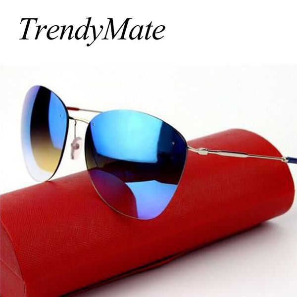 women rimless sunglasses fashion brand designer coating mirror sun glasses feminino retro men 104m, White;black
women rimless sunglasses fashion brand designer coating mirror sun glasses feminino retro men 104m, White;black