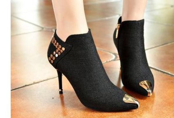 2019 women's boots in winter with new style high heel fine heel pointed end @4078, Black
2019 women's boots in winter with new style high heel fine heel pointed end @4078, Black