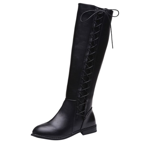 fashion leather winter boots women knee high long boots casual leather waterproof snow women breathable lace-up woman boot, Black
fashion leather winter boots women knee high long boots casual leather waterproof snow women breathable lace-up woman boot, Black