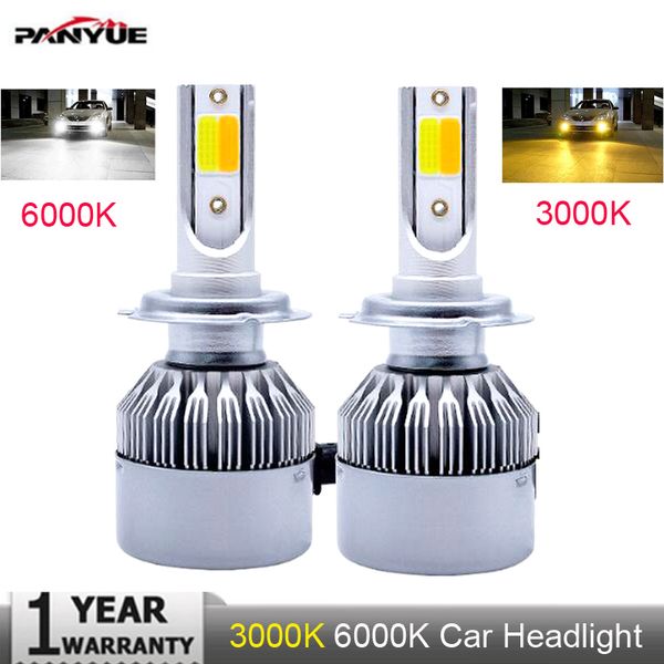 

panyue super bright auto h7 h11 led car headlight 9012 h1 h3 880 881 h27 h4 led dual color headlight kit 3000k 6000k
