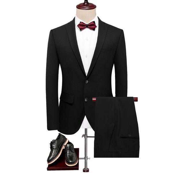new men 's suit two -piece black navy suits men 2020 brand slim fit groom wedding suit korean jacket pants trousers, White;black
new men 's suit two -piece black navy suits men 2020 brand slim fit groom wedding suit korean jacket pants trousers, White;black