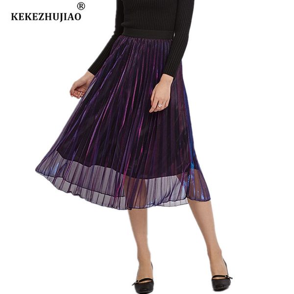 fashion metallic gradient pleated skirt high waist mid-calf elastic waist party skirt club ladies fenimias spring summer, Black;gray
fashion metallic gradient pleated skirt high waist mid-calf elastic waist party skirt club ladies fenimias spring summer, Black;gray