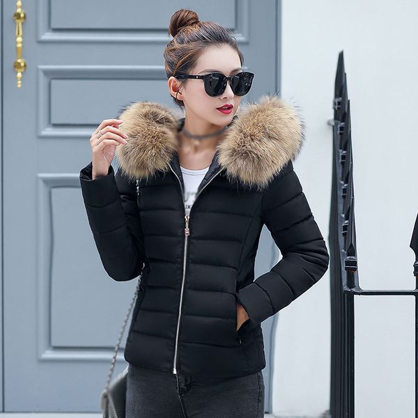 2019 new winter warm parkas women hooded zipper slim short coat pockets winter warm casual female outwear, Black
2019 new winter warm parkas women hooded zipper slim short coat pockets winter warm casual female outwear, Black