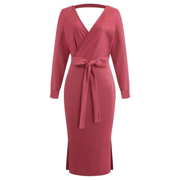 womens designer dress solid color v neck womens midi dress long sleeve ladies casual dress, White;black
womens designer dress solid color v neck womens midi dress long sleeve ladies casual dress, White;black