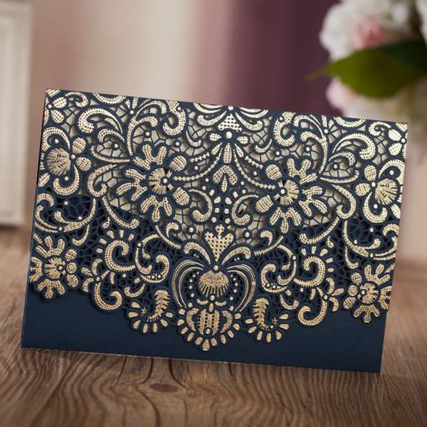 wishmade laser cut wedding invitations cards with navy blue embossed hollow floral for engagement marriage bridal shower birthday party, Black
wishmade laser cut wedding invitations cards with navy blue embossed hollow floral for engagement marriage bridal shower birthday party, Black