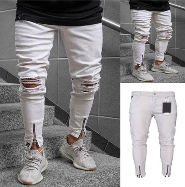 men white ripped jeans fashion zipper pencil pants casual skinny mid waist jeans men clothing, Blue
men white ripped jeans fashion zipper pencil pants casual skinny mid waist jeans men clothing, Blue