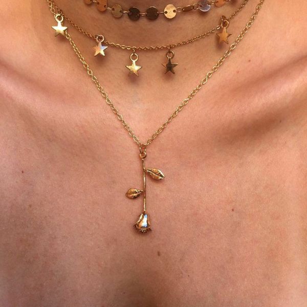 gold silver color chain tassel star choker necklace for women boho rose pendants femme jewelry
gold silver color chain tassel star choker necklace for women boho rose pendants femme jewelry