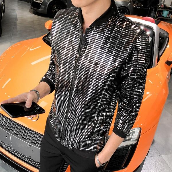 2019 new men sequins slim fit jacket fashion summer sunscreen coat male night club stage party clothing outerwear m-5xl, Black;brown
2019 new men sequins slim fit jacket fashion summer sunscreen coat male night club stage party clothing outerwear m-5xl, Black;brown