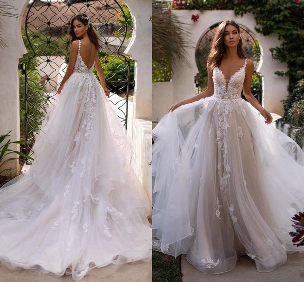 2019 New White Wedding Dresses V Neck Appliqued Cheap Bridal Gowns A Line Tulle Boho Beach Wedding Dress robes de mariée
2019 New White Wedding Dresses V Neck Appliqued Cheap Bridal Gowns A Line Tulle Boho Beach Wedding Dress robes de mariée