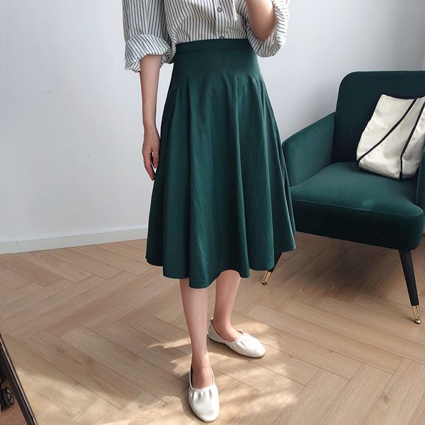 skirts 2021 spring summer solid green pleated women vintage korean lady high waist ball-gown long skirt female, Black
skirts 2021 spring summer solid green pleated women vintage korean lady high waist ball-gown long skirt female, Black