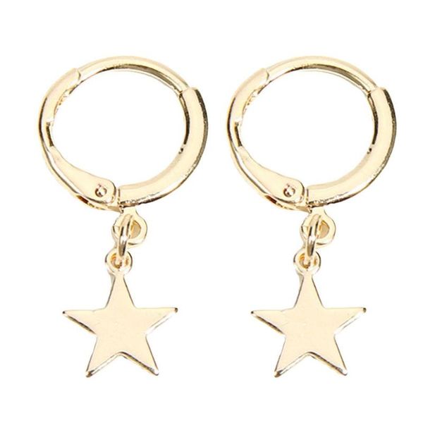 fashion women simple pentacle pendant hoop huggie earrings party jewelry gift for woman, Golden;silver
fashion women simple pentacle pendant hoop huggie earrings party jewelry gift for woman, Golden;silver