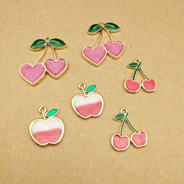 10pcs/lot new arrival fruit apple shape charm cherry charms enamel fruit for jewelry making earring pendant bracelet charm, Bronze;silver
10pcs/lot new arrival fruit apple shape charm cherry charms enamel fruit for jewelry making earring pendant bracelet charm, Bronze;silver