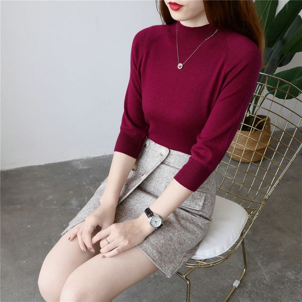 2019 autumn new half-high collar loose ladies sweater cashmere sweater knit short paragraph hooded top, White;black
2019 autumn new half-high collar loose ladies sweater cashmere sweater knit short paragraph hooded top, White;black