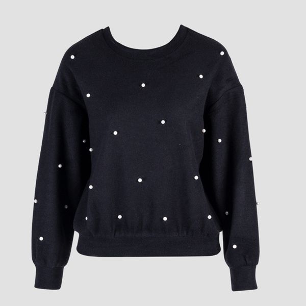 high street fall winter pearl beading oversized hoodie women fashion o -neck long sleeve pullover sweatshirt, Black
high street fall winter pearl beading oversized hoodie women fashion o -neck long sleeve pullover sweatshirt, Black