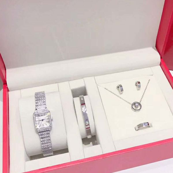 Мода Леди кварцевые часы браслет кольцо серьги ожерелье 5 в 1 элегантных женщин пл
Мода Леди кварцевые часы браслет кольцо серьги ожерелье 5 в 1 элегантных женщин пл