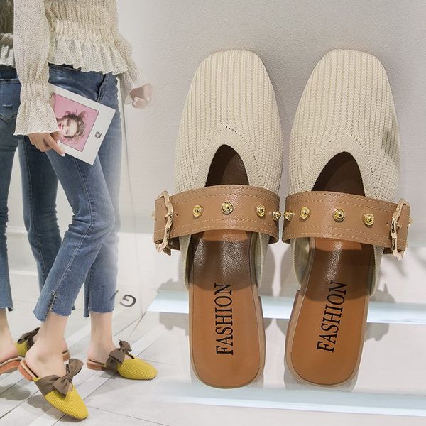 net red baotou half slipper women's new summer 2020 new knitting wear fashion sandals bow sandals fairy style, Black
net red baotou half slipper women's new summer 2020 new knitting wear fashion sandals bow sandals fairy style, Black