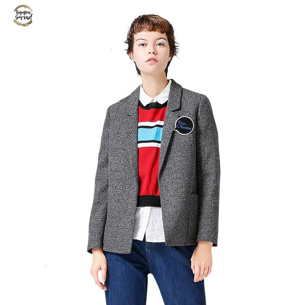 plaid vintage blazer turn down collar one button long sleeve coat casual outerwear casaco femi women blazers and jackets, White;black
plaid vintage blazer turn down collar one button long sleeve coat casual outerwear casaco femi women blazers and jackets, White;black