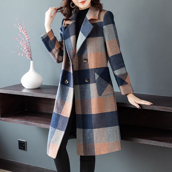 fashion woolen coat women 2020 autumn winter high-end plus size long plaid wool coat korean double-sided wool jacket overcoat, Black
fashion woolen coat women 2020 autumn winter high-end plus size long plaid wool coat korean double-sided wool jacket overcoat, Black
