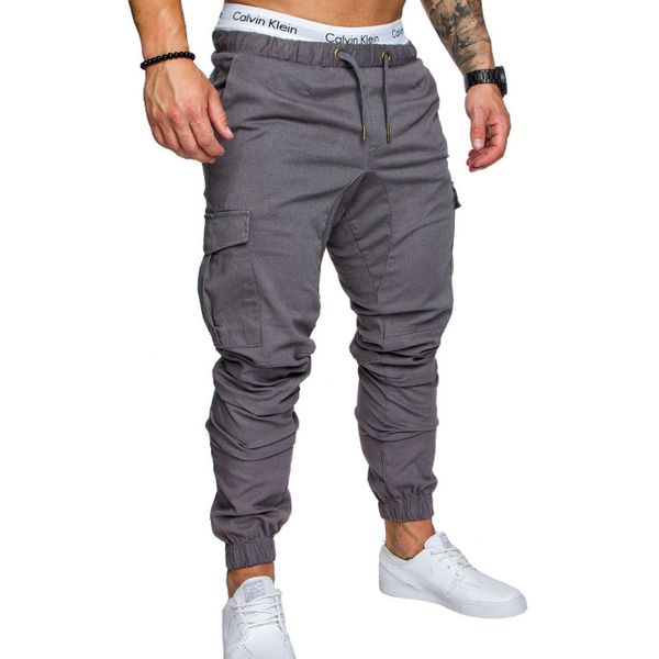 

zogaa autumn men pants hip hop harem joggers pants 2018 new male trousers mens joggers solid multi-pocket sweatpants s-3xl, Black