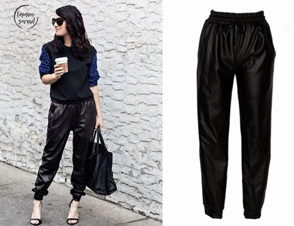 black pants fashion faux leather jogger joggers women loose hip hop street wear harem pants women, Black;white
black pants fashion faux leather jogger joggers women loose hip hop street wear harem pants women, Black;white