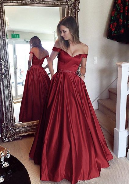 red wine ball formal evening dresses off-shoulder back a-line special occasion dresses beaded simple design popular prom dresses, Black
red wine ball formal evening dresses off-shoulder back a-line special occasion dresses beaded simple design popular prom dresses, Black