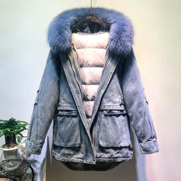 winter thicker warm 90% real down liner parkas coats female original natural fur collar hooded stitching down jacket f794, Black
winter thicker warm 90% real down liner parkas coats female original natural fur collar hooded stitching down jacket f794, Black