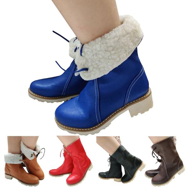 fashion pure color round toe lace-up boots chunky heels vintage women boots, Black
fashion pure color round toe lace-up boots chunky heels vintage women boots, Black