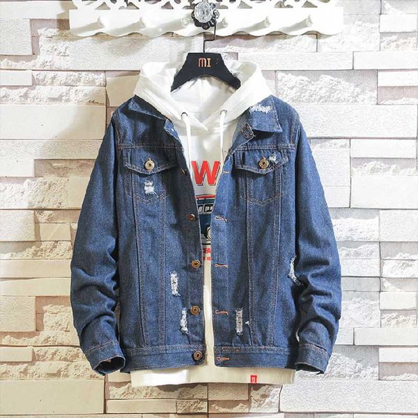 2019 autumn new denim jacket original tide brand old short loose blue denim jacket large size hole tide male casual, Black;brown
2019 autumn new denim jacket original tide brand old short loose blue denim jacket large size hole tide male casual, Black;brown