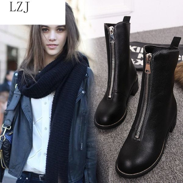 winter cow suede high street fashion round toe nude decoration full grain leather knee-high boots zapatos de mujer, Black
winter cow suede high street fashion round toe nude decoration full grain leather knee-high boots zapatos de mujer, Black
