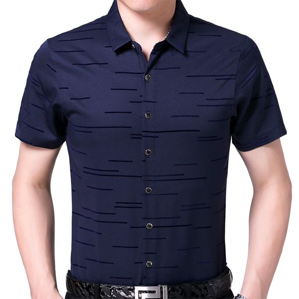 men shirt male dress shirts men's fashion casual short sleeve striped printed social business formal shirt men blouse, White;black
men shirt male dress shirts men's fashion casual short sleeve striped printed social business formal shirt men blouse, White;black