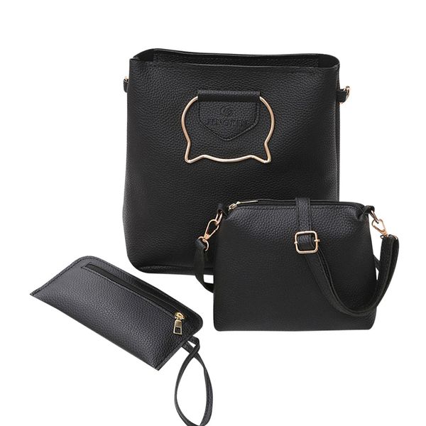 2019 горячая женская мода твердые молнии кожаный мешок плеча с crossbody сумка сумка 3 шт. для ежедневных покупок#t2 
2019 горячая женская мода твердые молнии кожаный мешок плеча с crossbody сумка сумка 3 шт. для ежедневных покупок#t2