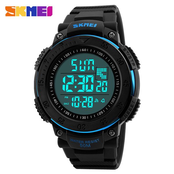 

skmei brand 1238 men sports electronic watches 3d pedometer multifunctional waterproof led digital wristwatch relogio masculino, Slivery;brown