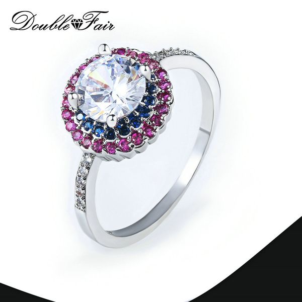 double fair 2019 fashion women engagement rings jewelry white color two laps full round zircon wedding finger ring dzr006, Silver
double fair 2019 fashion women engagement rings jewelry white color two laps full round zircon wedding finger ring dzr006, Silver