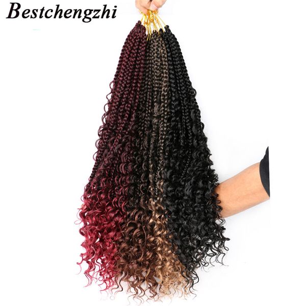 22inch river box braids synthetic hair extensions 80g/pcs crochet braids messy goddess bohemian box braid with curly ends black brown bs34
22inch river box braids synthetic hair extensions 80g/pcs crochet braids messy goddess bohemian box braid with curly ends black brown bs34